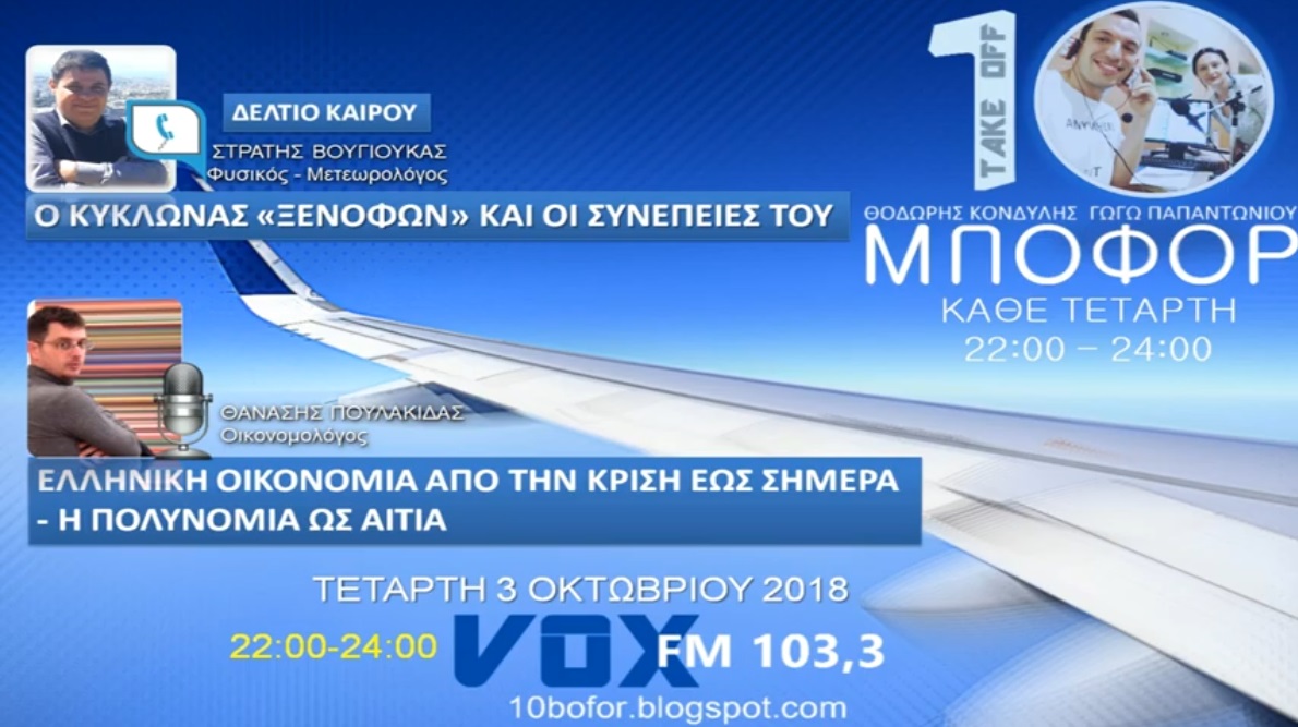 You are currently viewing “10 μποφόρ” VOXFM 103,3 | Τετάρτη 3 Οκτωβρίου 2018