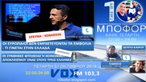 Read more about the article “10 μποφόρ” VOXFM 103,3 | Τετάρτη 31 Οκτωβρίου 2018