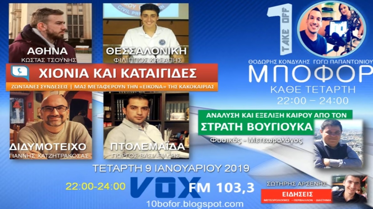 You are currently viewing “10 μποφόρ” VOX 103,3 | Τετάρτη 9.1.2019