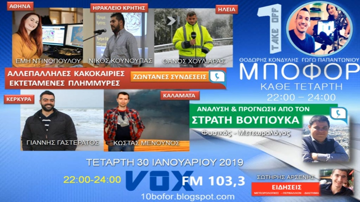 Read more about the article “10 μποφόρ” VOX 103,3 | Τετάρτη 30.1.2019