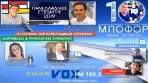 Read more about the article “10 μποφόρ” VOX 103,3 | Τετάρτη 5.6.2019