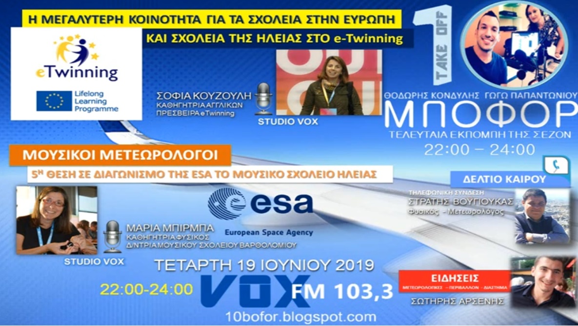 You are currently viewing “10 μποφόρ” Τετάρτη 19.6.2019 VOX103,3