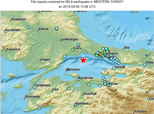 You are currently viewing Σεισμός 5,8R στην Κωνσταντινούπολη | 8 τραυματίες (Βίντεο)