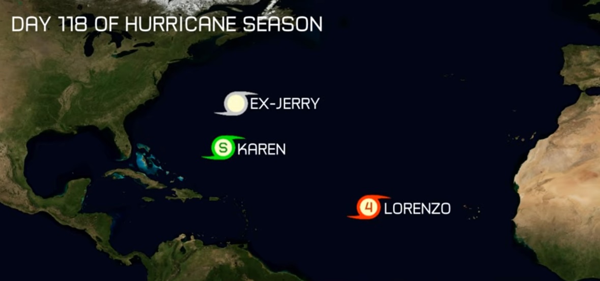 Read more about the article Ενισχύθηκε ο τυφώνας Λορέντζο σε CAT 4 στον Ατλαντικό (βίντεο)