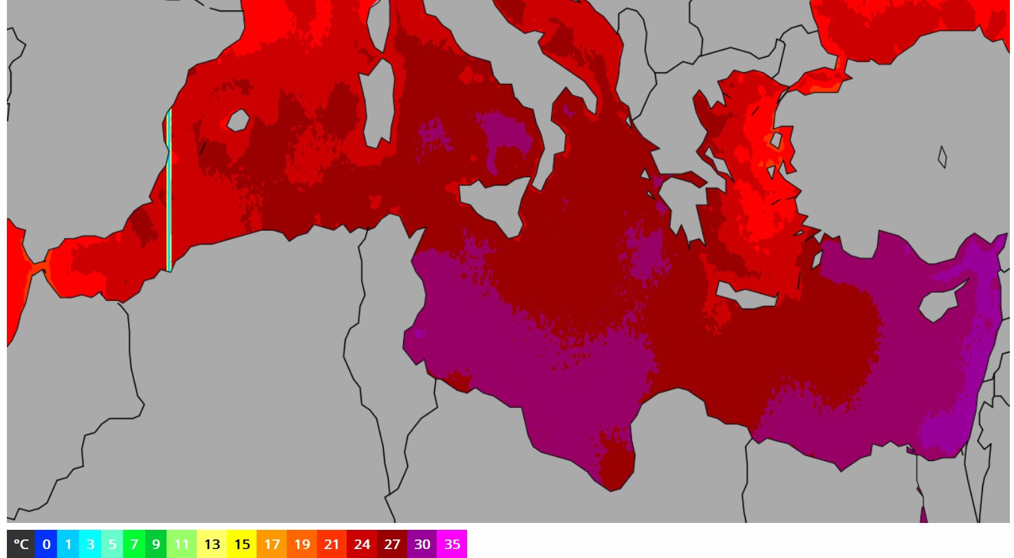 You are currently viewing Ζεστά τα νερά της Μεσογείου – Στους 26-28°C στο Ιόνιο