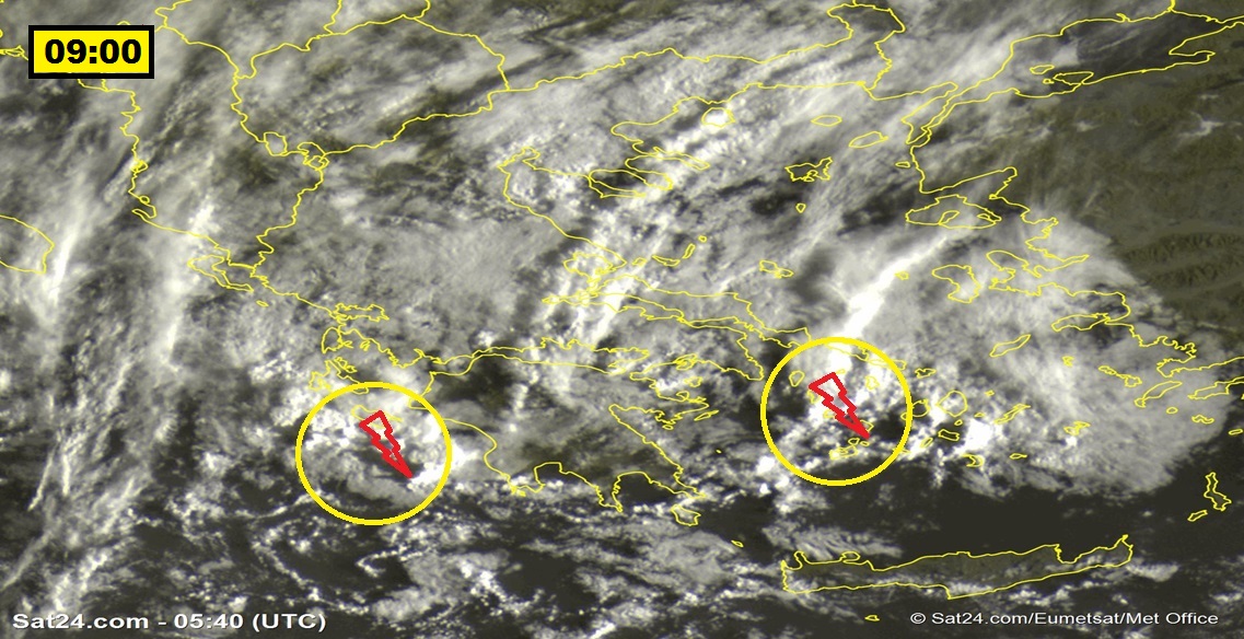 You are currently viewing Καταιγίδες σε νότιο Ιόνιο και Κυκλάδες – Επιδείνωση από το μεσημέρι