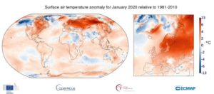 Read more about the article Ο Ιανουάριος του 2020 ήταν ο θερμότερος Ιανουάριος που έχει ποτέ καταγραφεί στον πλανήτη