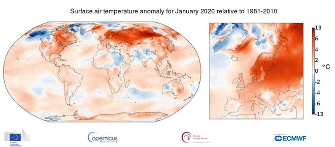 You are currently viewing Ο Ιανουάριος του 2020 ήταν ο θερμότερος Ιανουάριος που έχει ποτέ καταγραφεί στον πλανήτη