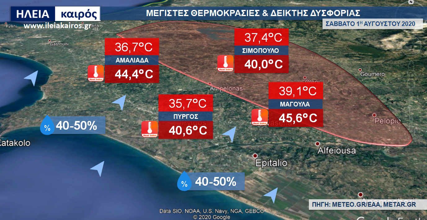 You are currently viewing Ηλεία: Τρομερή δυσφορία το Σάββατο – 45,6°C η αίσθηση ζέστης!
