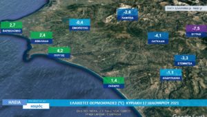 Read more about the article Πάγωσαν τα ορεινά: -2,6 στην Λαμπεία, -7,5 στην Βυτίνα Αρκαδίας!