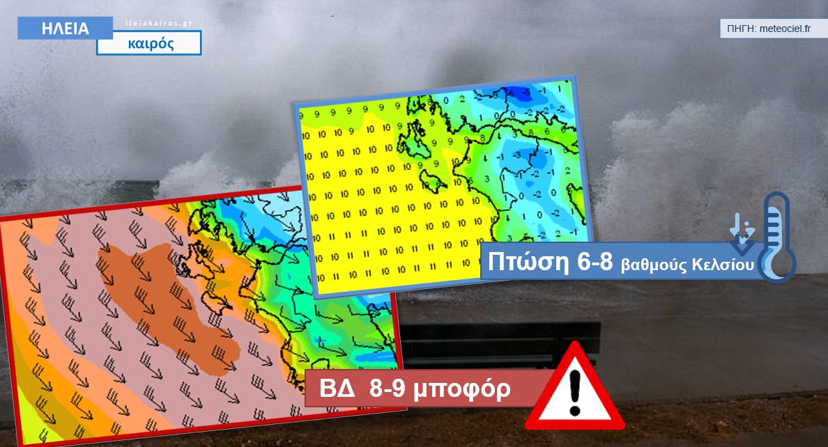 You are currently viewing Ηλεία: Θυελλώδεις άνεμοι & ραγδαία πτώση της θερμοκρασίας από το βράδυ της Τρίτης